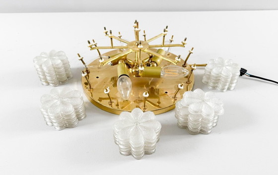 Image 1 of Grande lampada da parete/apparecchio da parete floreale di Ernst Palme, 1960