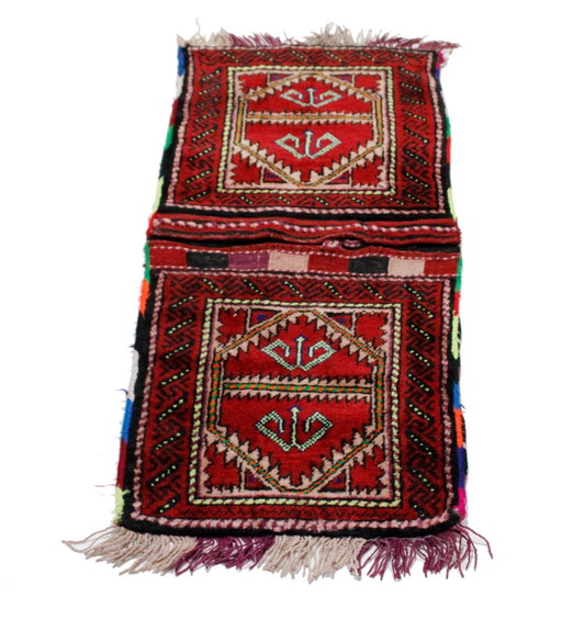 Original Handgeknüpfte Salz Tasche Aus Echter Wolle, Khurjin, Afghan Deco 70x50 cm