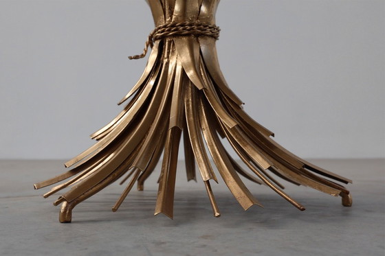 Image 1 of Hollywood regency gilded corn sheaf side table "coco chanel", Italy 1960s