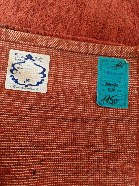 Tapis noué à la main, rouge, Laine (photo 4 sur 6)