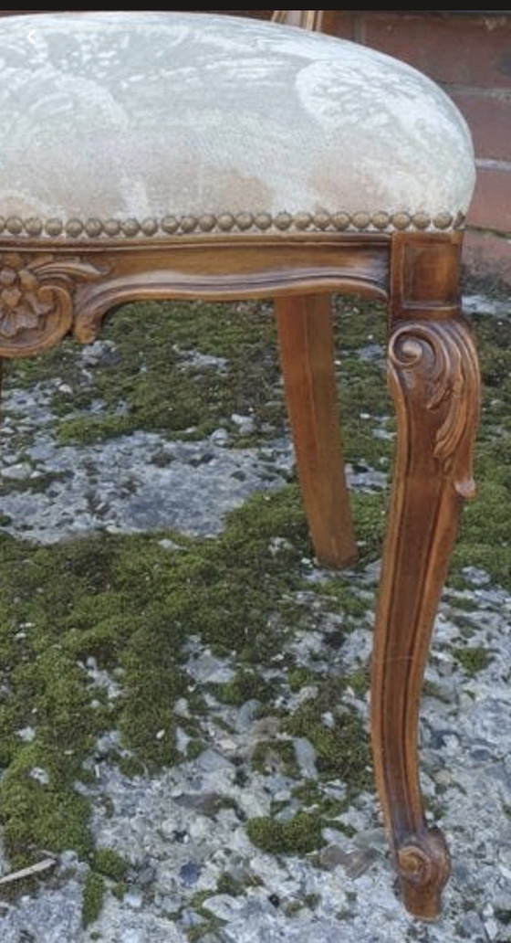 4 sillas de comedor barrocas italianas – Textile, Wood (photo 4 of 6)