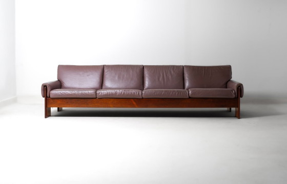 Ampio Divano Loft Minimalista, Italia anni '70 – Divani 3 posti, Wood, Leather (photo 3 of 19)