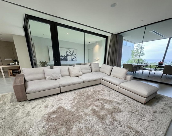 Image 1 of Divano angolare modulare Flexform Groundpiece 450x320cm in tessuto Extra