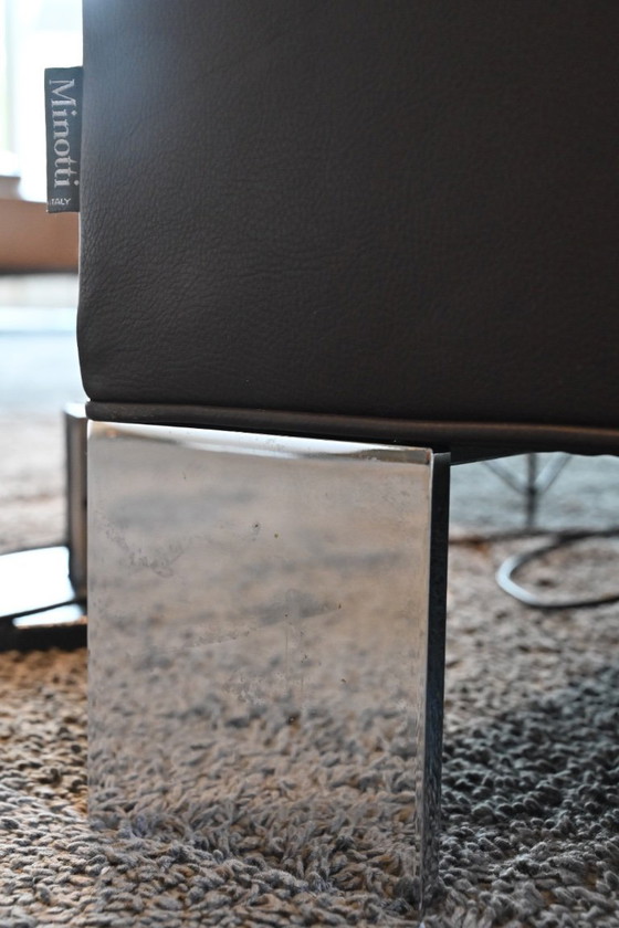 Image 1 of Originele Minotti Pollock designbank in nappa leer – kleur caffe – nieuwstaat