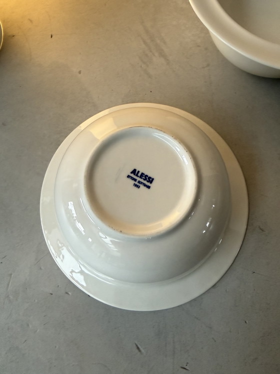 Image 1 of Set of 2 Alessi design bowls – white porcelain – Made in Italy
