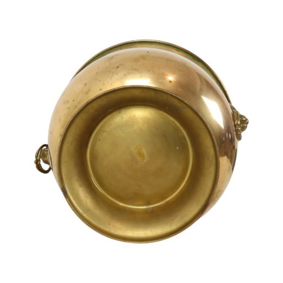 Oude Jardinière Bloempot Messing Leeuwenkopjes Begin 20ste – Plantenbak, Brass (photo 14 of 15)