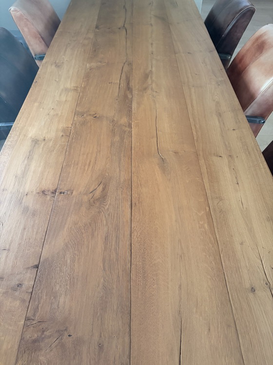Super cool (like new) oak dining table with 8 chairs!! – Wood (photo 9 of 15)