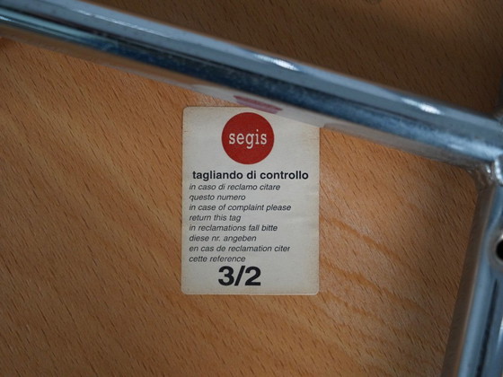 Lot de 4 Chaises de Salle à Manger Postmodernes en Chrome par Segis, Italie, années 1990 – Wood, Metal (photo 10 of 10)