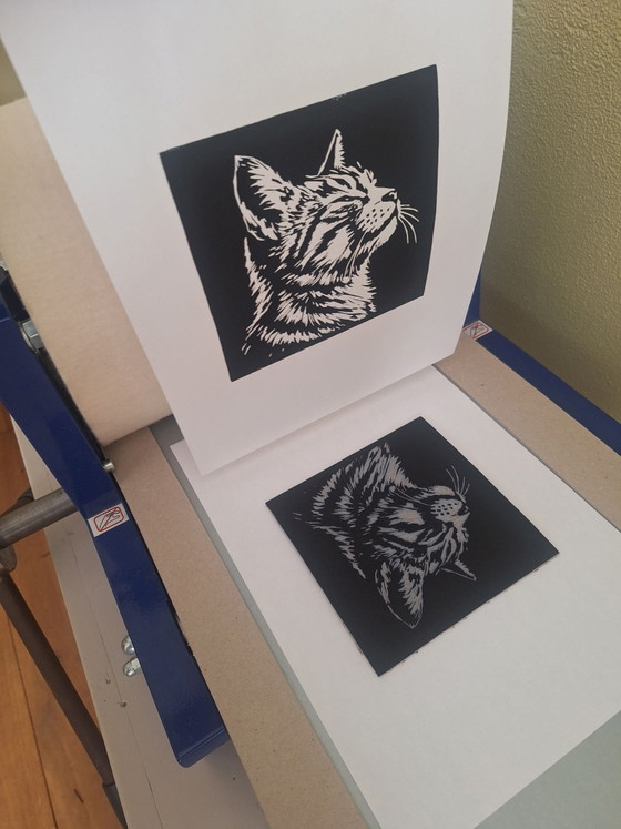 Linocut/ print 'Black cat' – Art, Paper (photo 7 of 7)