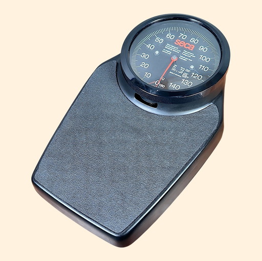 Vintage SECA badkamerweegschaal zwart jaren 80 90