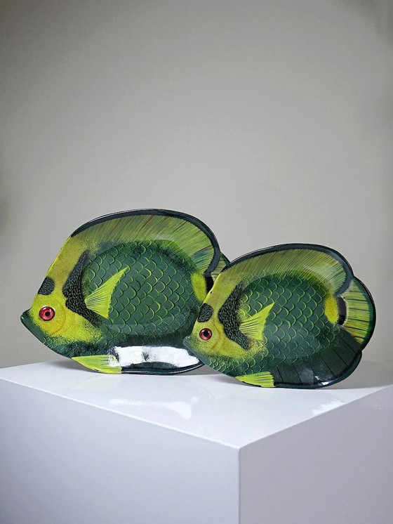 Pair of vintage German tropical fish lacquered catchalls. – Bowls, Plastic, Glass (photo 2 of 15)