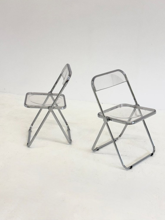 Image 1 of Set of 2 Plia Folding Chairs by Giancarlo Piretti for Anonima Castelli