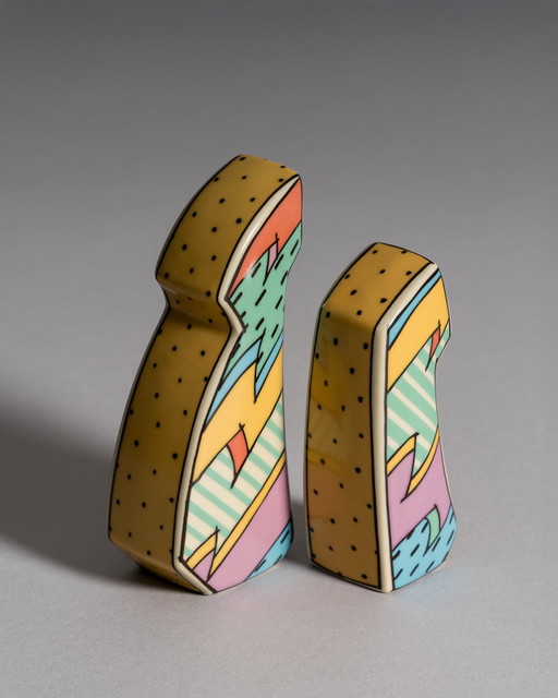 Dorothy Hafner pour Rosenthal Studio Linie, salière et poivrière "Flash", années 1980