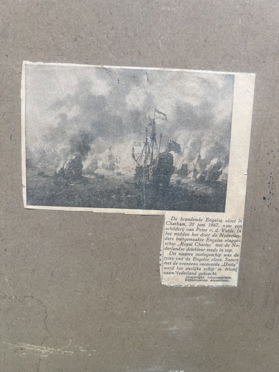 Image 1 of Schilderij (6): The Dutch burn down the English fleet before Chatham - June 20 1667