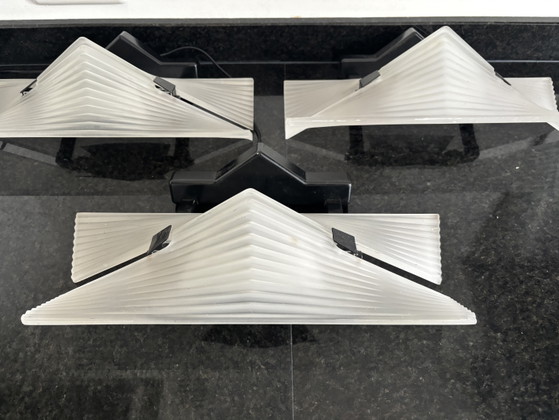 Set de 3 Appliques murales Vintage Tronconi Design Italien – Iron, Glass (photo 6 of 13)