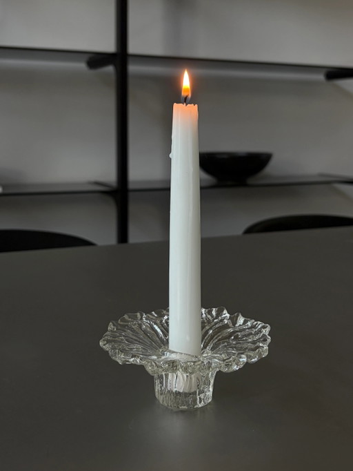 Bougeoir en verre vintage