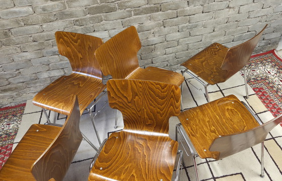 Image 1 of 6 vintage Scandinavische designstoelen uit de jaren 70