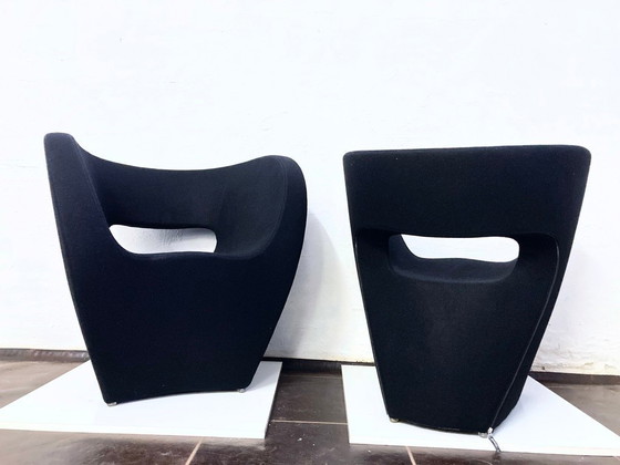 Image 1 of 2 Victoria & Albert armchairs in black, designed by Ron Arad for Moroso