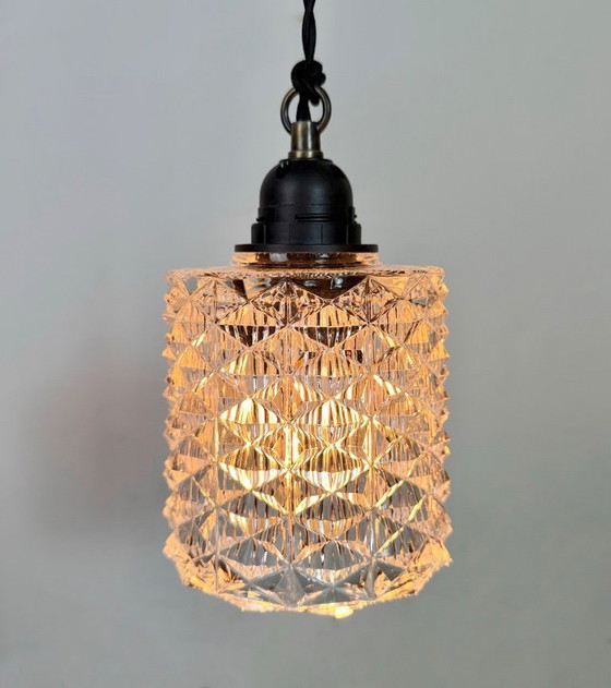 Image 1 of Vintage Cut Glass Ceiling Light, 1970s