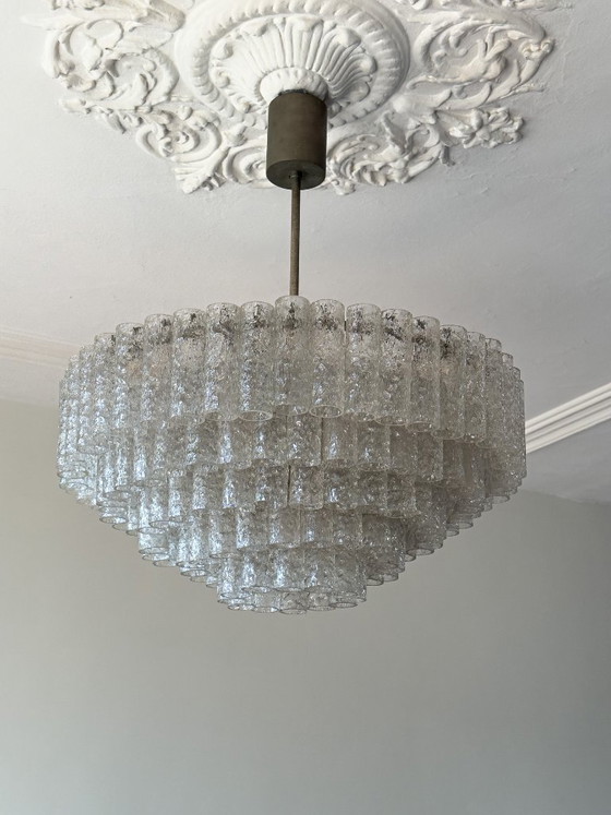 Image 1 of Doria Leuchten Lampadario in vetro smerigliato – 16 luci, ca. 180 elementi in vetro