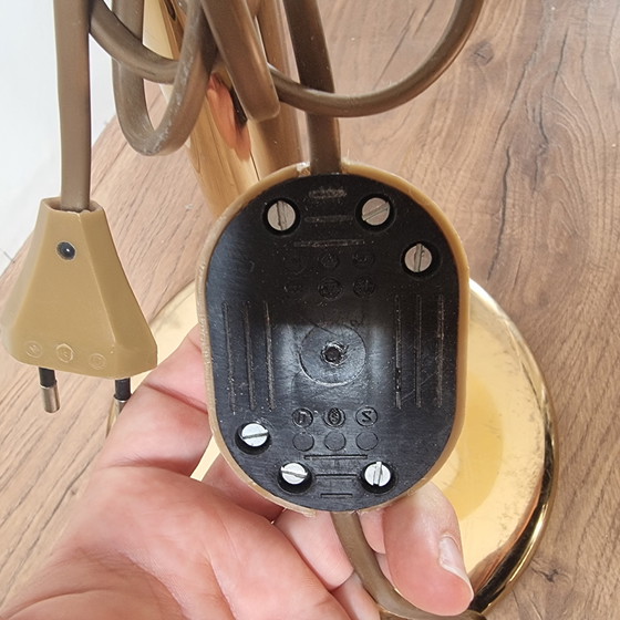 Image 1 of Antieke messing vintage vloerlamp – jaren 70 – Duitsland – zwenkarm
