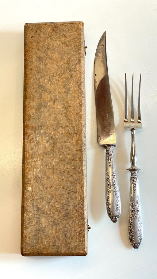 COUVERTS de Service Argent Minerve Casquée PARIS