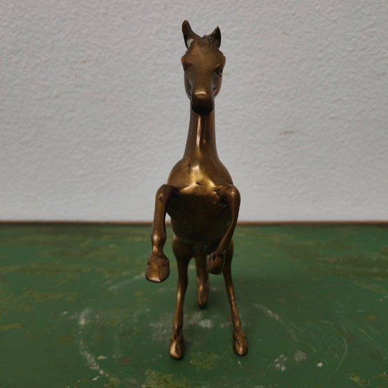 Image 1 of Statua d'ottone d'epoca, statua di cavallo in ottone