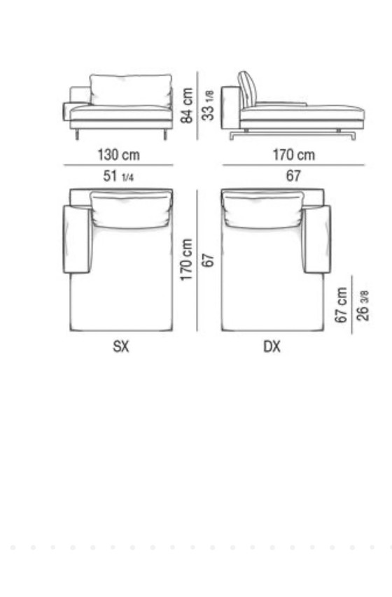 Image 1 of Minotti Sherman sofá esquinero 106x350x142cm en tejido Norton