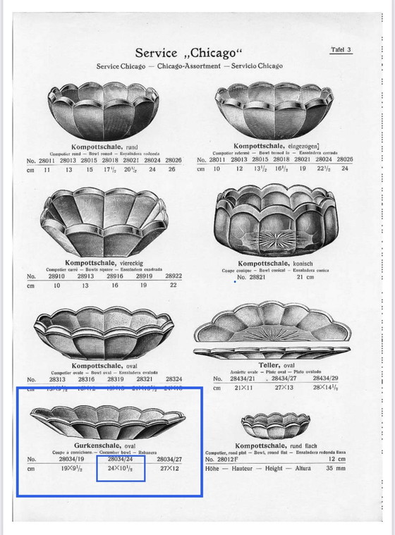 Image 1 of Servizio Brockwitz “Chicago” – Set di 10 ciotole ovali per cetrioli (Art Déco, 1936)