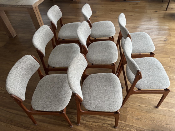 Image 1 of Erik Buch Model 49 Stoelen O.D. Mobler Vintage Nieuwe Stoffering