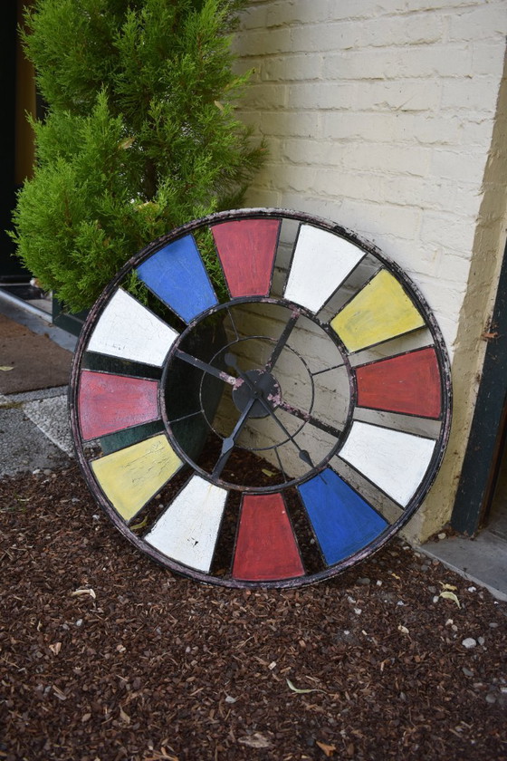 Image 1 of Grande horloge en métal mondrian