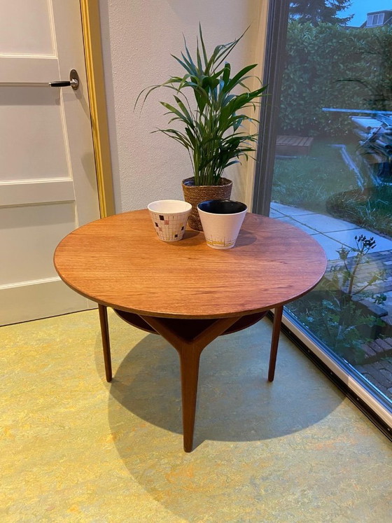 Image 1 of Arne Vodder Round Teak Sofa Table 1960s