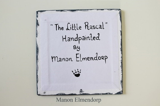 Image 1 of Unique Hand-Painted Fantasy Art Small Painting including Donkey