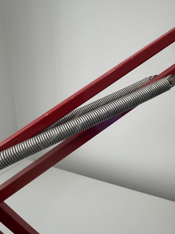 Image 1 of Vintage Red Articulated Architect Desk Lamp with Original Clamp – 1970s/1980s
