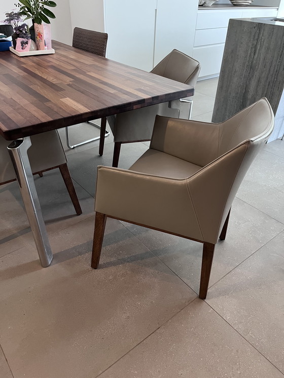 Image 1 of 6 Leolux Pyrite dining chairs in smooth leather perfect condition