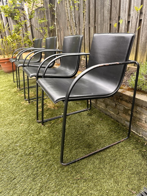 Schwarze Designerstühle – eetkamerstoelen, Leather