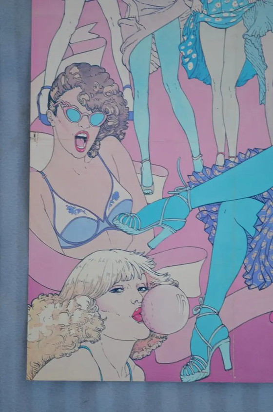 1977 Helene Majera para Dim “10 Años de Dim” Póster Publicitario de Moda Francés – Paper, Pop Art (photo 3 of 8)