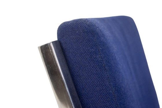 Image 1 of Valérian Rybar Pair of armchairs and pouf in chromed steel. 1970s