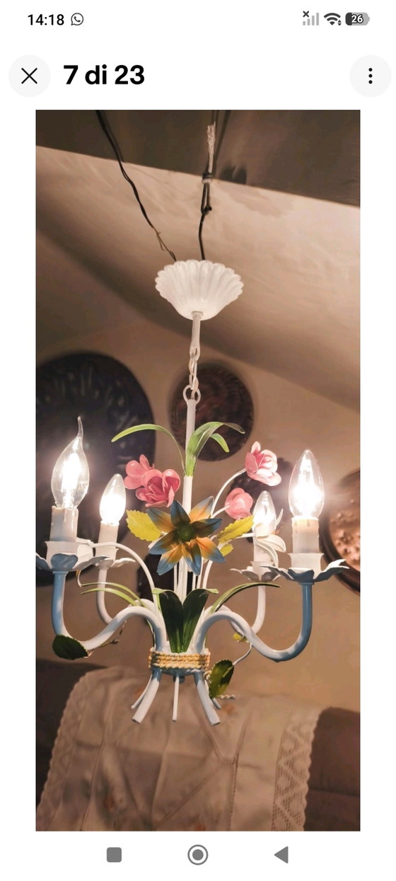 Coordinated Lights Line Tuscany Vintage Fe Battuto Artisan Master Blacksmith. – Kroonluchters, Metal, Glass (photo 5 of 15)