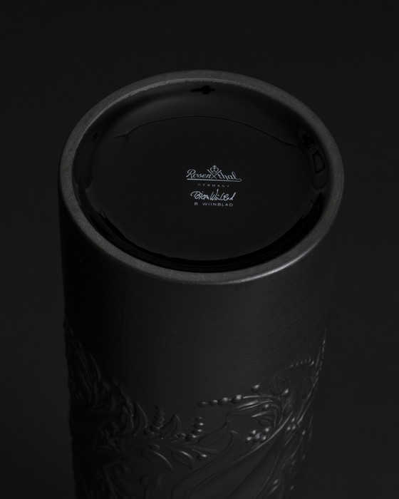 Image 1 of Rosenthal Vase Duo Bjørn Wiinblad Bisque Porcelaine Noire Matte Relief MCM WGP