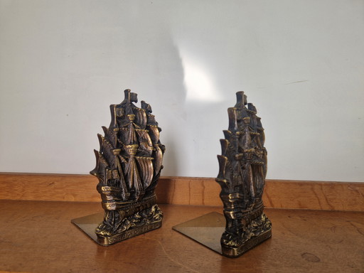 Sovereign of the seas solid brass bookends