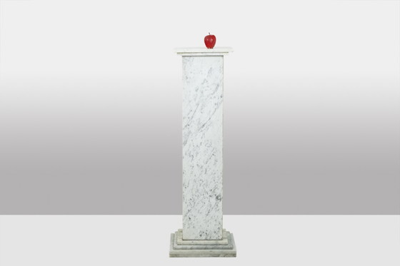Image 1 of Pair of Art Deco columns in white marble, 20th century