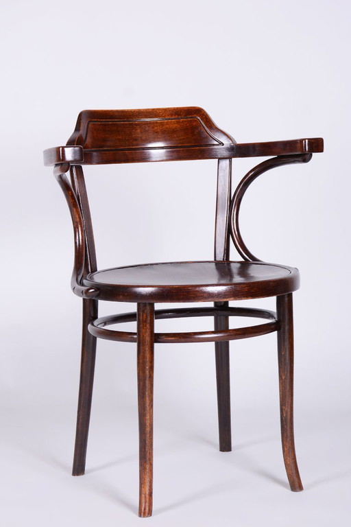 Gerestaureerde art-deco stoel, beukenhout, herleefd Pools, Tsjechisch, jaren 1920 – fauteuils, Wood