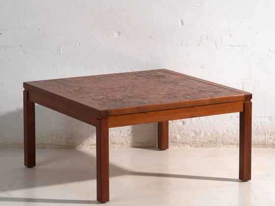 Table basse vintage en teck et cuivre dans le style de Heinz Lilienthal – Allemagne, circa 1970 (photo 2 of 40)