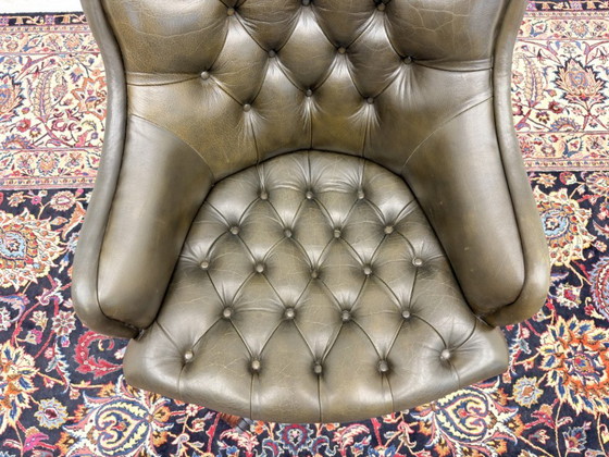 Classica sedia da ufficio inglese Wade Chesterfield – Sedie da ufficio, Leather, Wood (photo 6 of 8)