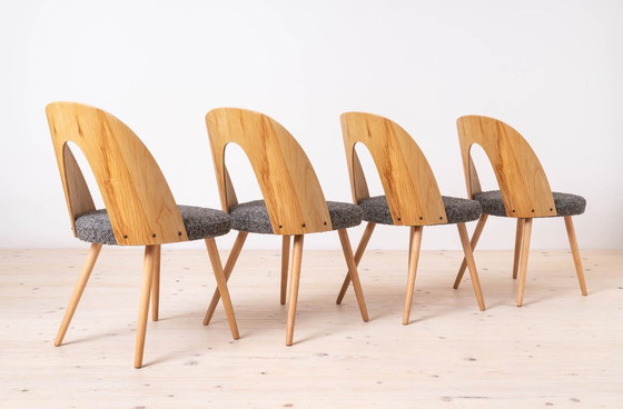 Image 1 of Dining Table with Set of 4 Dining Chairs by Antonin Šuman, Reupholstered, Czechoslovakia, 1960s