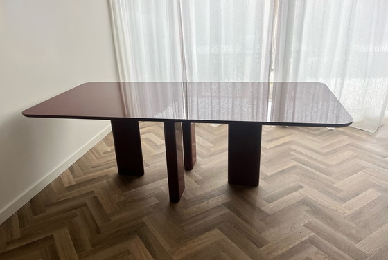 Image 1 of Gabrielle Paris Joe Rectangular Dining Table Burgundy, Red Lacquered Wood