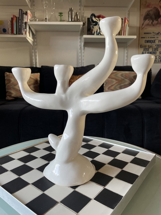 Image 1 of Candelabro de cerámica contemporáneo hecho a mano
