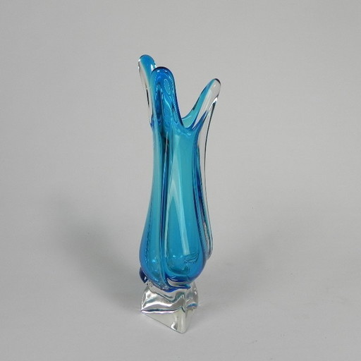 Vintage-Glasvase Val St. Lambert, 1950er Jahre