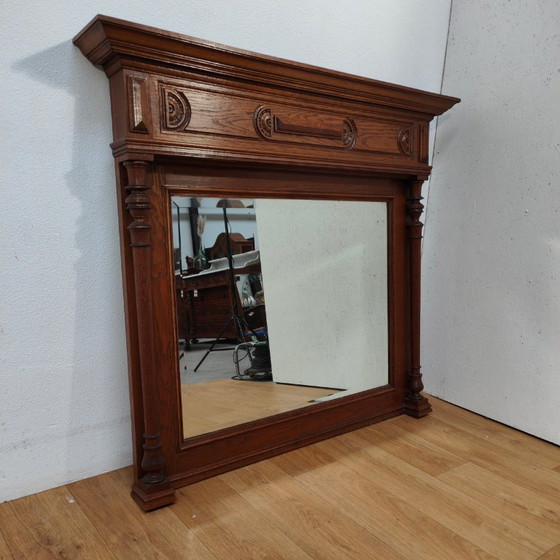 Image 1 of Specchio antico sfaccettato, specchio da camino rustico